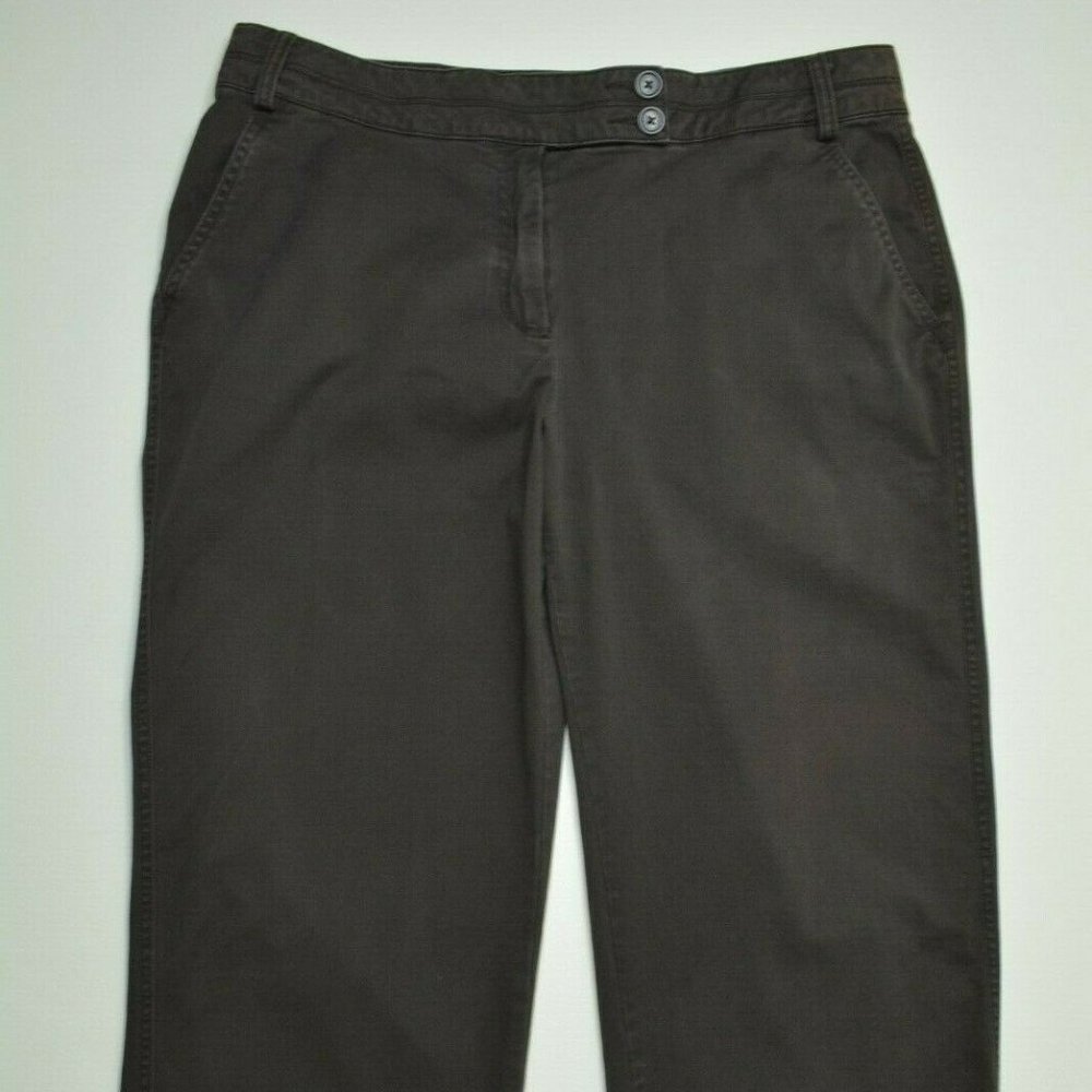 WESTBOUND Size 14P PETITE SHORT‎ Womens BROWN Chino TROUSER Stretch Casual PANTS